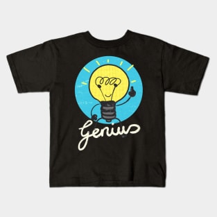 Vintage Light Bulb Genius Inventor Smart Science Kids T-Shirt